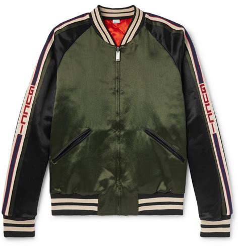 gucci green bomber jacket|Gucci bomber jacket price.